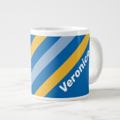 名前入りシーサイドストライプ ジャンボコーヒーマグカップ (正面右)