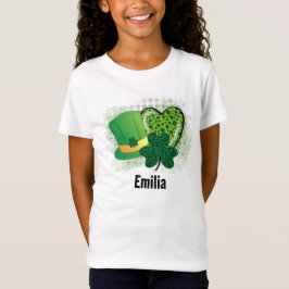 名前入りセントパトリックデー シャムロック クローバー Tシャツ