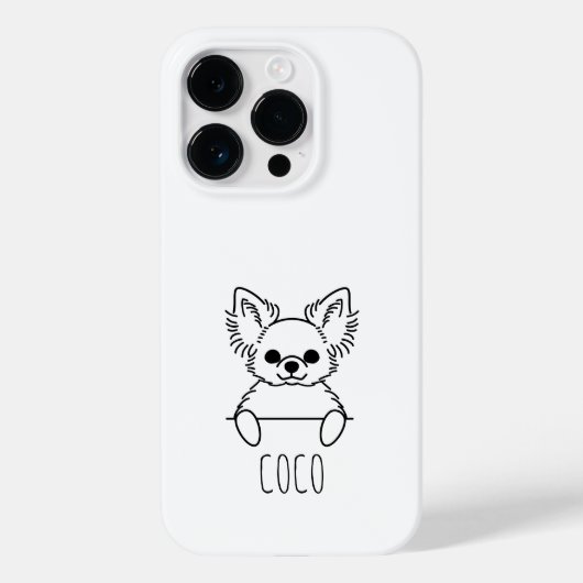 名前入りチワワの顔出しカスタムフォンケース Case-Mate iPhoneケース (裏面)