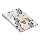 名前入りチーム名プレーヤーテニスラケット 白 ノートブック (右側)