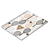 名前入りチーム名プレーヤーテニスラケット 白 ノートブック (左側)