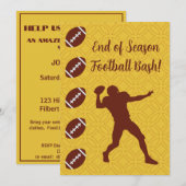 名前入りテキストイベントスポーツ フットボールパーティー 招待状 (正面/裏面)