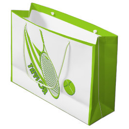 名前入りテニスギフト - カスタムテニス ラージペーパーバッグ