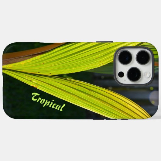 名前入りトロピカルグリーンパームフロンド Case-Mate iPhoneケース (裏面 (横))