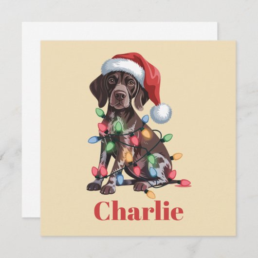 名前入りドイツ短毛ポインター クリスマス (正面/裏面)