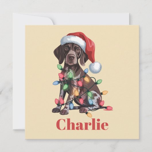 名前入りドイツ短毛ポインター クリスマス (正面)