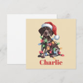 名前入りドイツ系ショートヘアーポインター クリスマス (正面/裏面)