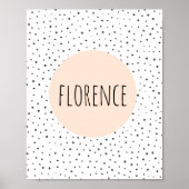 名前入りネームプリント - 乳児室 - 子供部屋の壁アート ポスター (正面)