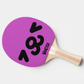 名前入りハッピーパピー フェイス パープル 卓球ラケット (横)