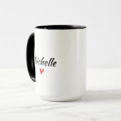名前入りハートのコーヒー マグカップ (正面左)