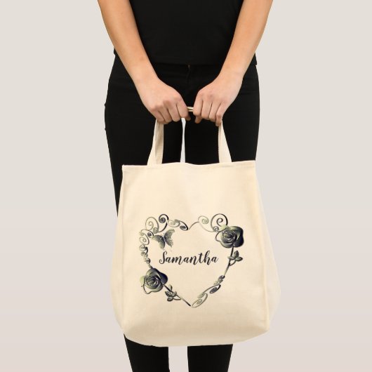 名前入りハートローズトートバッグ トートバッグ (正面(商品))