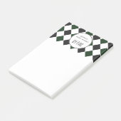 名前入りパーグリーンのチェック柄ベストハブビー ポストイット (アングル)