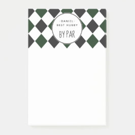 名前入りパーグリーンのチェック柄ベストハブビー ポストイット