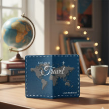 名前入りパーソナライズ ワールドマップ | ネイビー