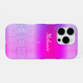 名前入りパープルネオンiPhoneケース iPhoneケース (裏面横)