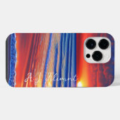 名前入りビーチサンセット iPhoneケース (裏面横)