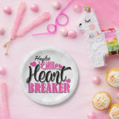 名前入りピンクハートブレーカー ペーパープレート (パーティー)