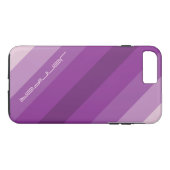 名前入りファイブパープル斜めストライプ カスタム頑丈ケース Case-Mate iPhoneケース (裏面(横))