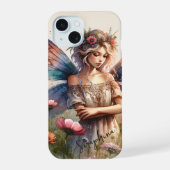 名前入りファンタジーウォーターカラーフェアリー iPhone 15ケース (裏面)