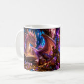 名前入りファンタジードラゴンと本とコーヒー コーヒーマグカップ (正面左)