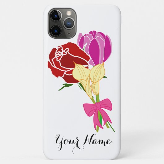 名前入りフラワー+ブーケのiPhoneケース Case-Mate iPhoneケース (裏面)