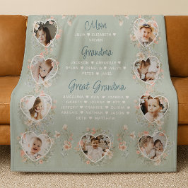名前入りフローラル フリース Mom Grandma & Great Grandma
