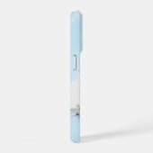 名前入りブルーウォーターカラーの洗い流しフォト iPhoneケース (右側面)
