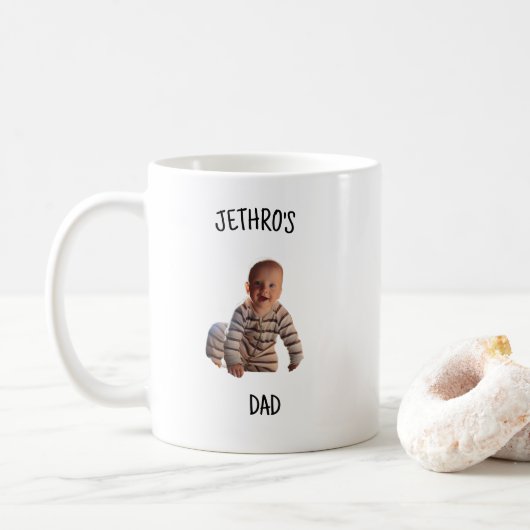 名前入りベビーフォト Dad & Mom 両面デザイン マグカップ (ドーナツ)