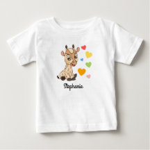 名前入りベビーTシャツ | 赤ちゃんキリン