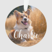 名前入りペット写真 オーナメント (正面)