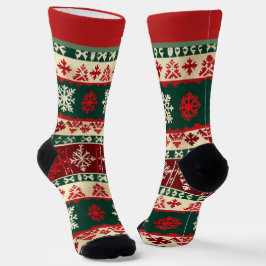 名前入りレッド&グリーン クリスマスソックス ソックス