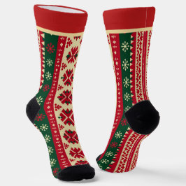 名前入りレッド&グリーン クリスマスソックス ソックス