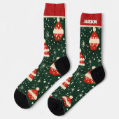名前入りレッド＆グリーン クリスマスソックス ソックス (左)