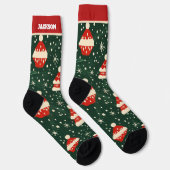 名前入りレッド＆グリーン クリスマスソックス ソックス (右)