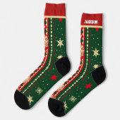名前入りレッド＆グリーン クリスマスソックス ソックス (左)