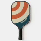 名前入りレトロウェーブ サークルストライプ ピックルボールラケット (裏面)