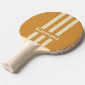 名前入りレトロゴールデンホライズン3ピンストライプ 卓球ラケット (正面アングル)