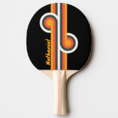 名前入りレトロダークレインボーループ 卓球ラケット (裏面)