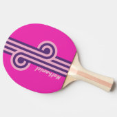 名前入りレトロピンクの空ループ 卓球ラケット (横)