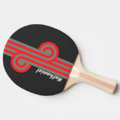 名前入りレトロ嵐の空ループ 卓球ラケット (横)