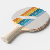 名前入りレトロ風レインボーデザイン 卓球ラケット (正面アングル)