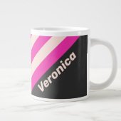 名前入りレトロ風泡ガムストライプ ジャンボコーヒーマグカップ (右)