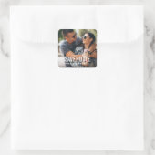 名前入り写真ありがとうステッカー スクエアシール (バッグ)