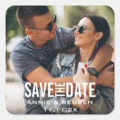 名前入り写真ありがとうステッカー スクエアシール (正面)