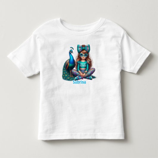 名前入り女の子の名前 トドラーTシャツ (正面)