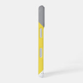 名前入り幾何学模様の黄色とグレーのテラゾ柄 iPhone 16ケース (右側面)