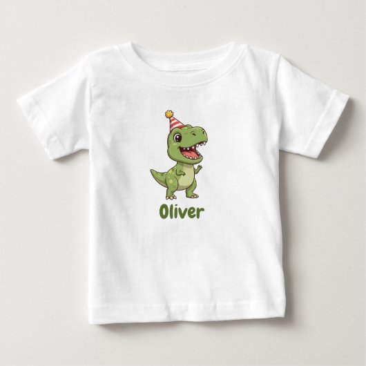 名前入り恐竜キッズTシャツ ベビーTシャツ (正面)