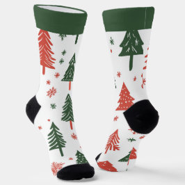 名前入り抽象的なクリスマスツリーソックス ソックス