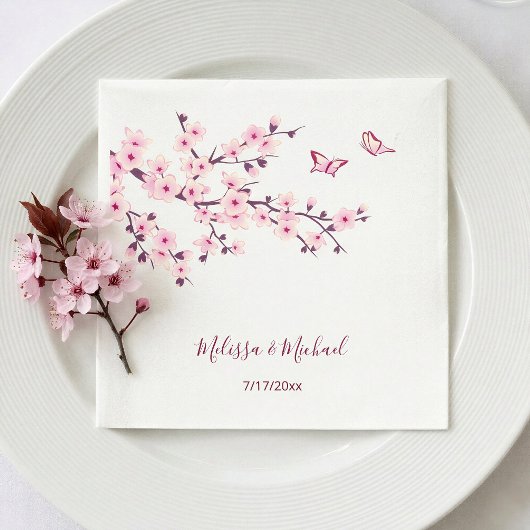 名前入り桜の花嫁衣裳 ウェディング スタンダードカクテルナプキン