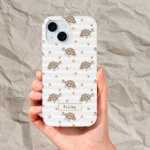 名前入り泳ぐカメ iPhone 15ケース